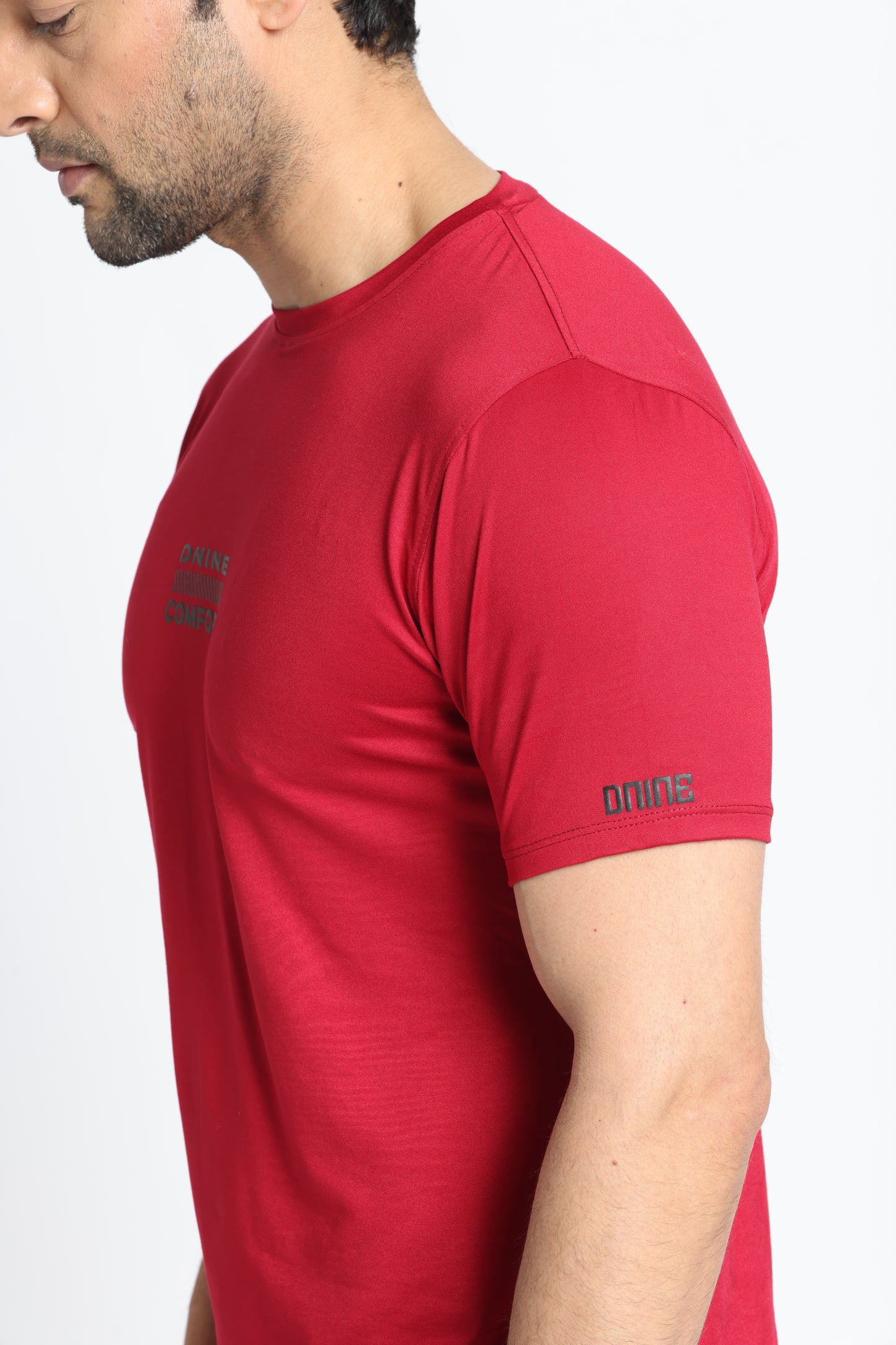 DNINE Red Round Neck T-Shirt