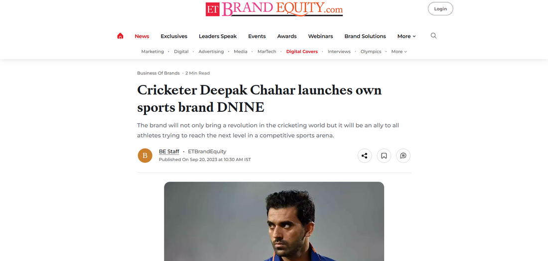 Deepak Chahar Launches His Own Sports Brand ‘DNINE Sports