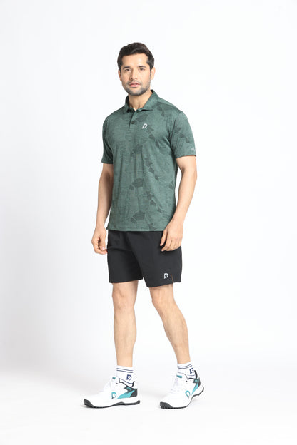 Green Jacquard Collar T-Shirt | Premium Polo T-Shirt