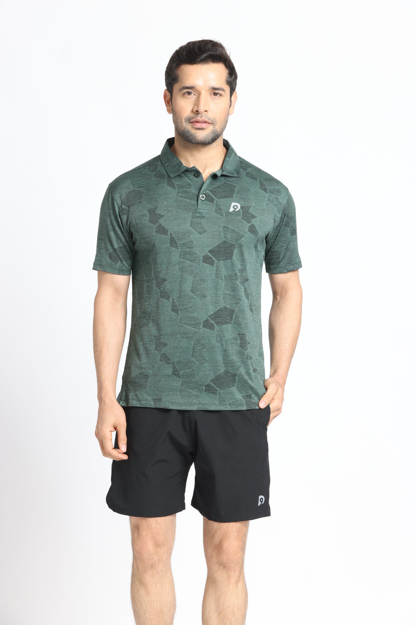 Green Jacquard Collar T-Shirt | Premium Polo T-Shirt