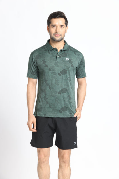 Green Jacquard Collar T-Shirt | Premium Polo T-Shirt