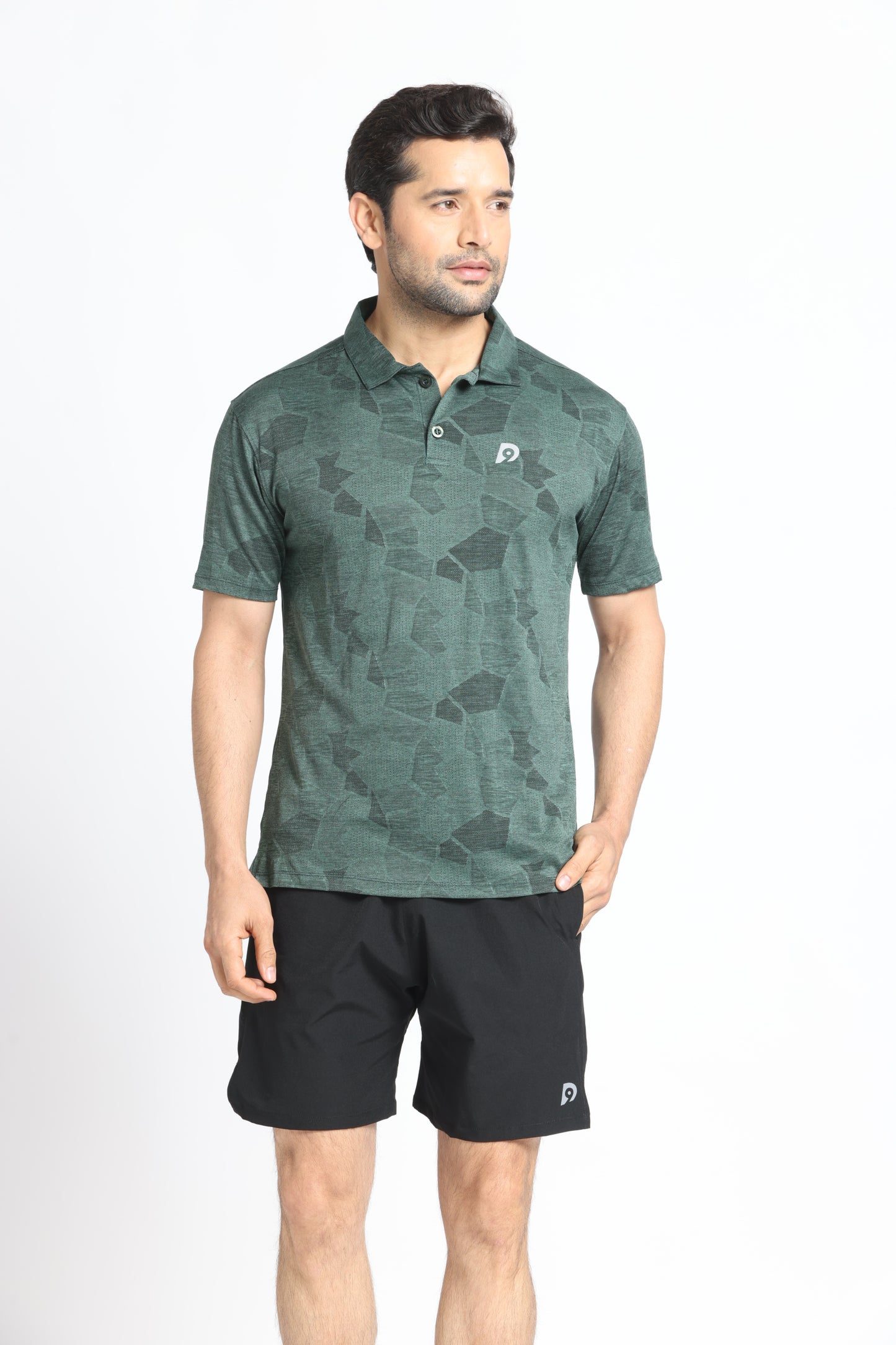Green Jacquard Collar T-Shirt | Premium Polo T-Shirt