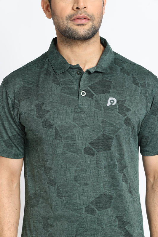 Unisex Jacquard Fabric Collar Neck T-Shirt
