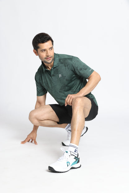 Green Jacquard Collar T-Shirt | Premium Polo T-Shirt
