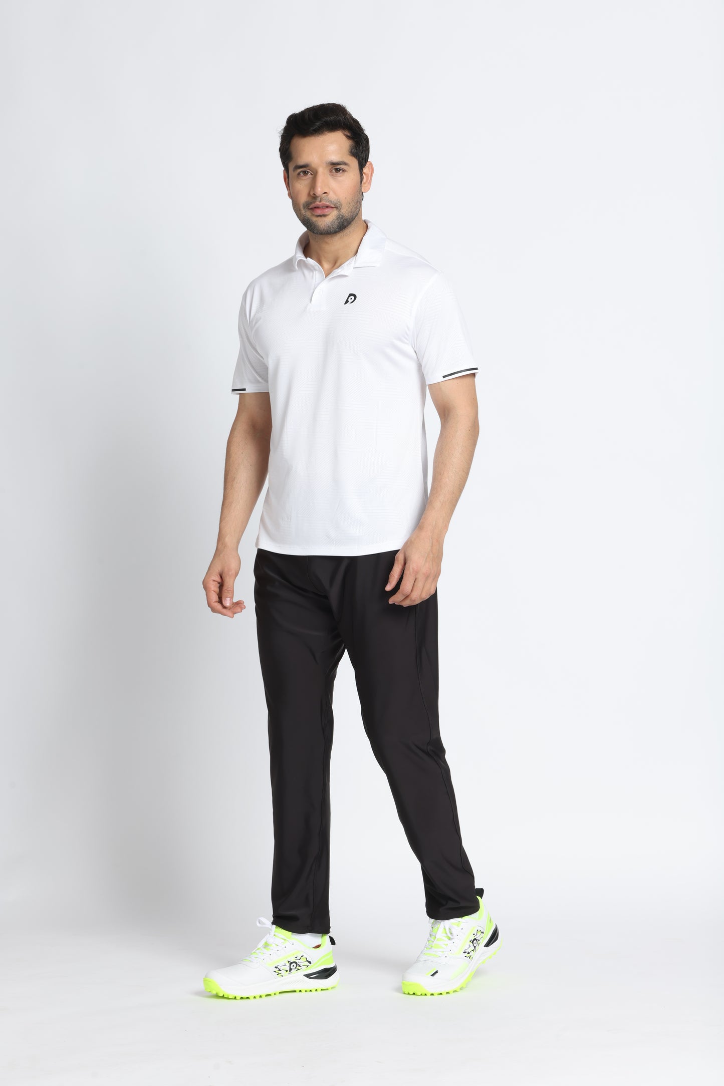 Unisex Jacquard Fabric Collar Neck T-Shirt