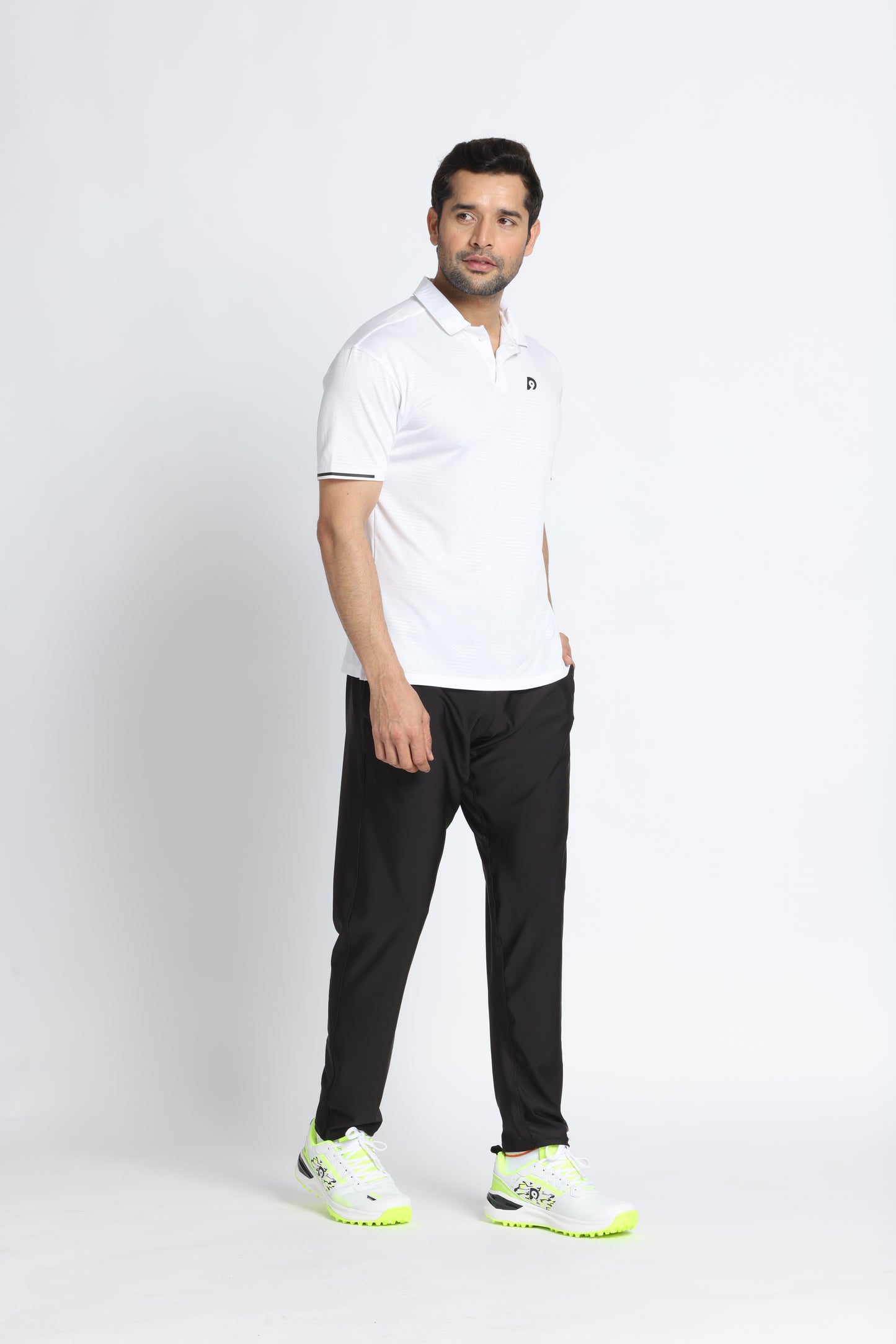Unisex Jacquard Fabric Collar Neck T-Shirt