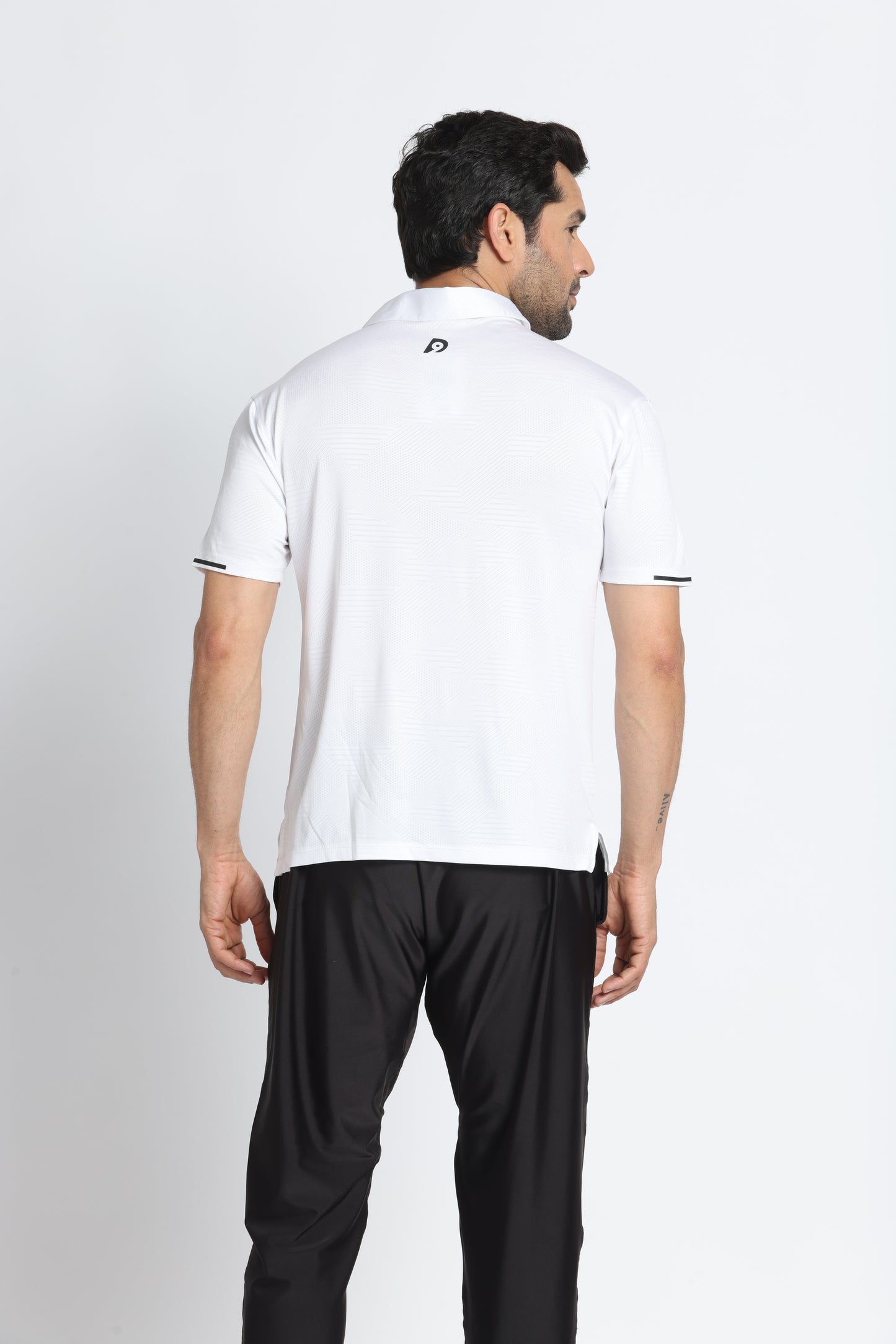 Unisex Jacquard Fabric Collar Neck T-Shirt