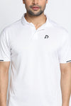 Unisex Jacquard Fabric Collar Neck T-Shirt