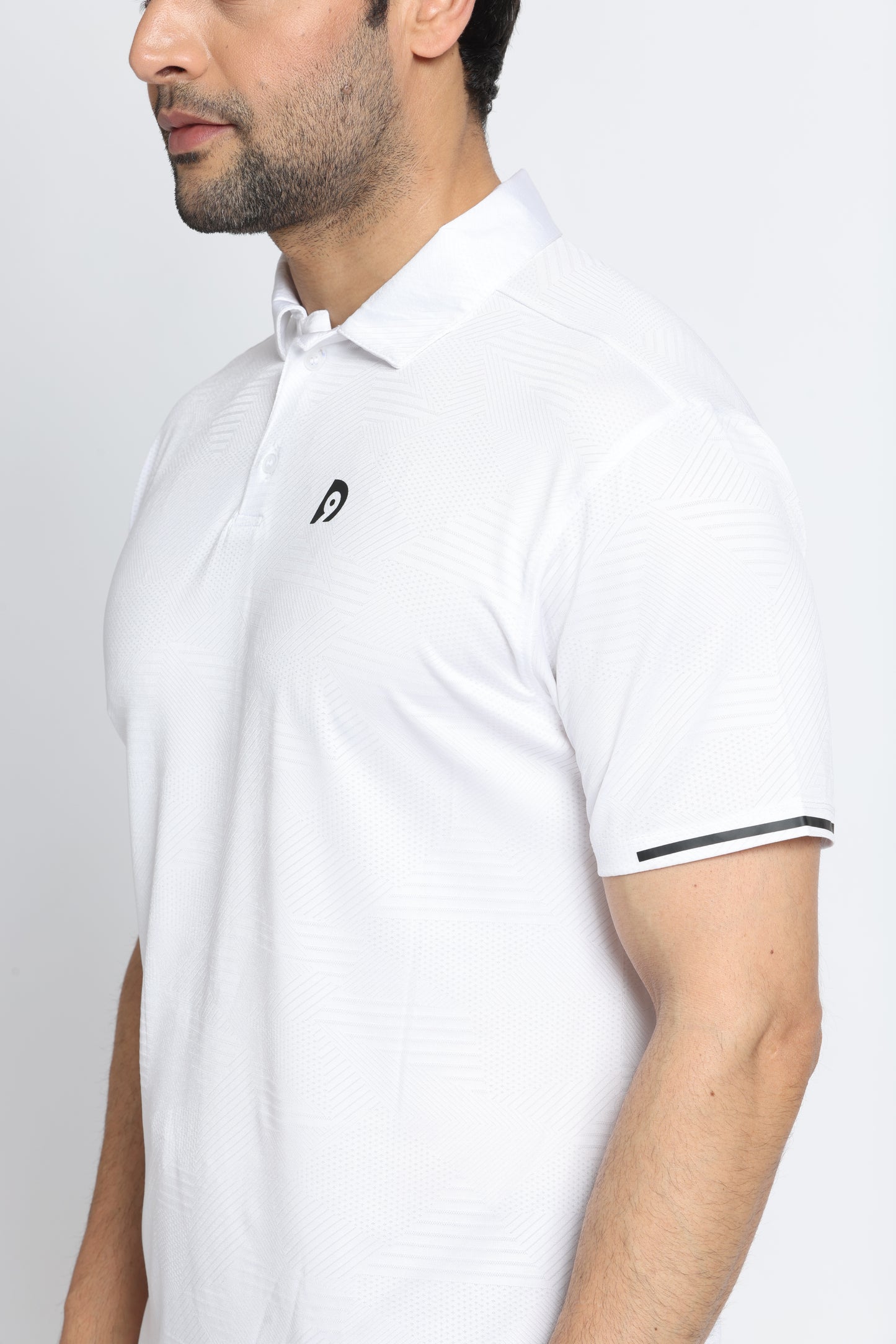 Unisex Jacquard Fabric Collar Neck T-Shirt