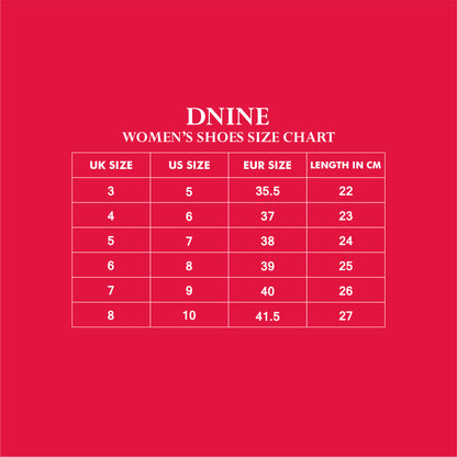 women shoes size chart